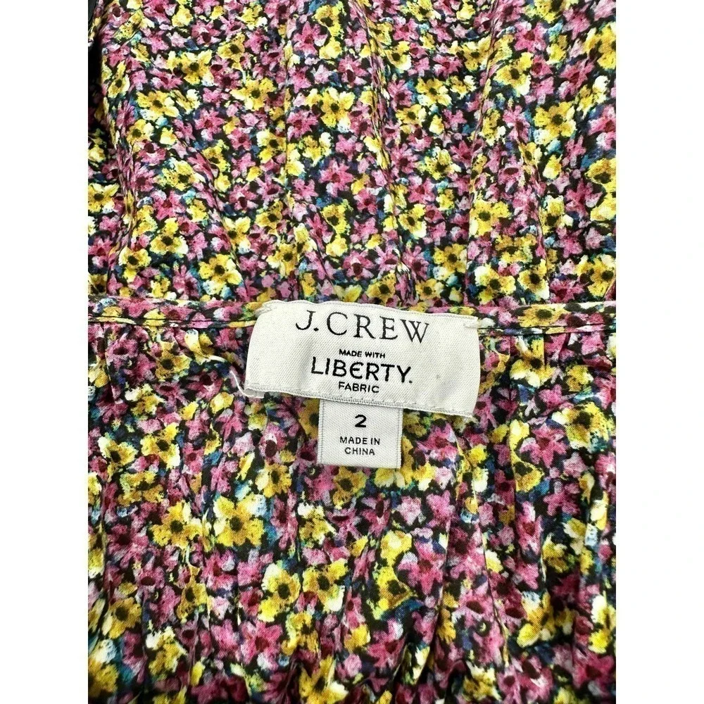 J. Crew Cinched-Waist Organic Cotton Top Liberty Busy Izzy Print